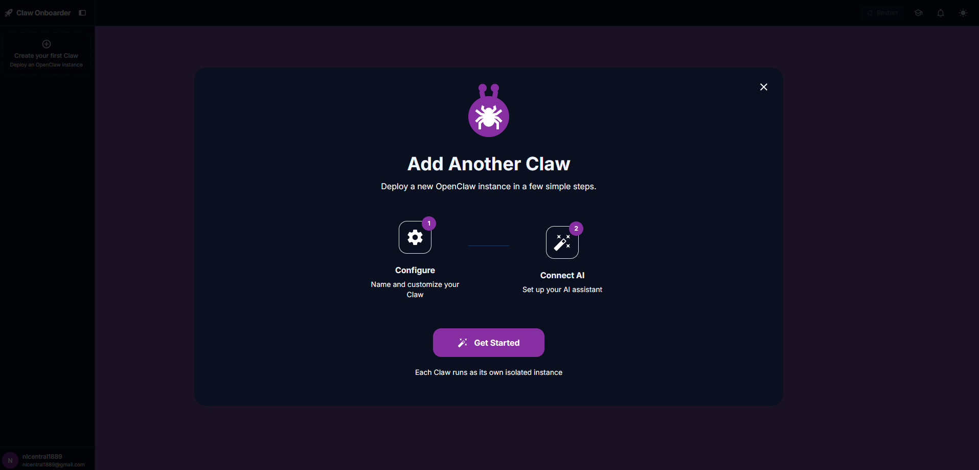 Add Another Claw dashboard
